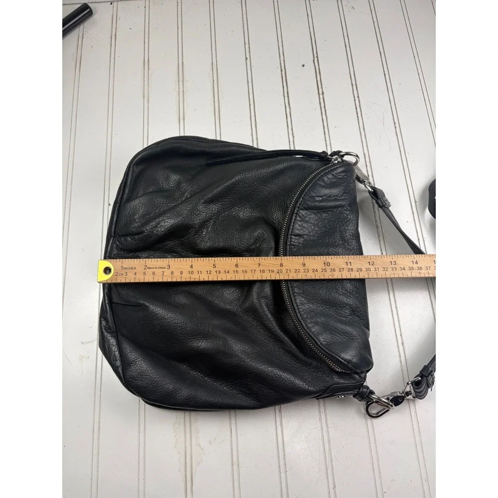Margot Vintage Y2K Soft Black Leather Shoulder Hobo Boho Fold Over Bag